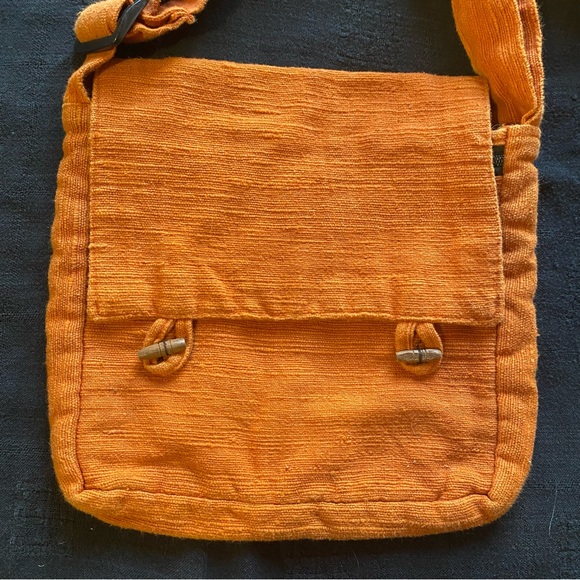 Y2K 100% Cotton made in India’s Burnt Orange crossbody Bag! Bohemian Hippie. New - Picture 2 of 14
